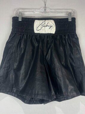 EUC Unbranded Faux Leather Boxing Shorts Womens Black Size S